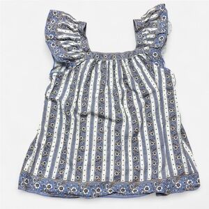 Max Studio Blue and White Floral Blouse